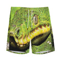 Emerald Tree Boa Snake Print Men's Athletic Shorts