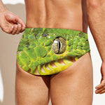 Emerald Tree Boa Snake Print Men's Swim Briefs