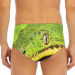 Emerald Tree Boa Snake Print Men's Triangle Swim Briefs