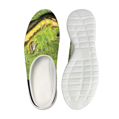 Emerald Tree Boa Snake Print Mesh Casual Shoes