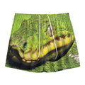 Emerald Tree Boa Snake Print Mesh Shorts