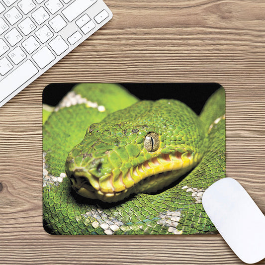 Emerald Tree Boa Snake Print Mouse Pad