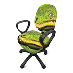Emerald Tree Boa Snake Print Office Chair Cover