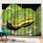Emerald Tree Boa Snake Print Pencil Pleat Curtains