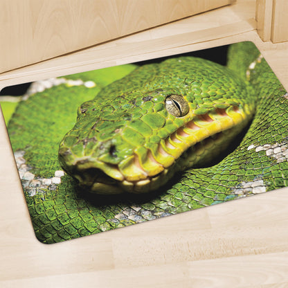 Emerald Tree Boa Snake Print Polyester Doormat
