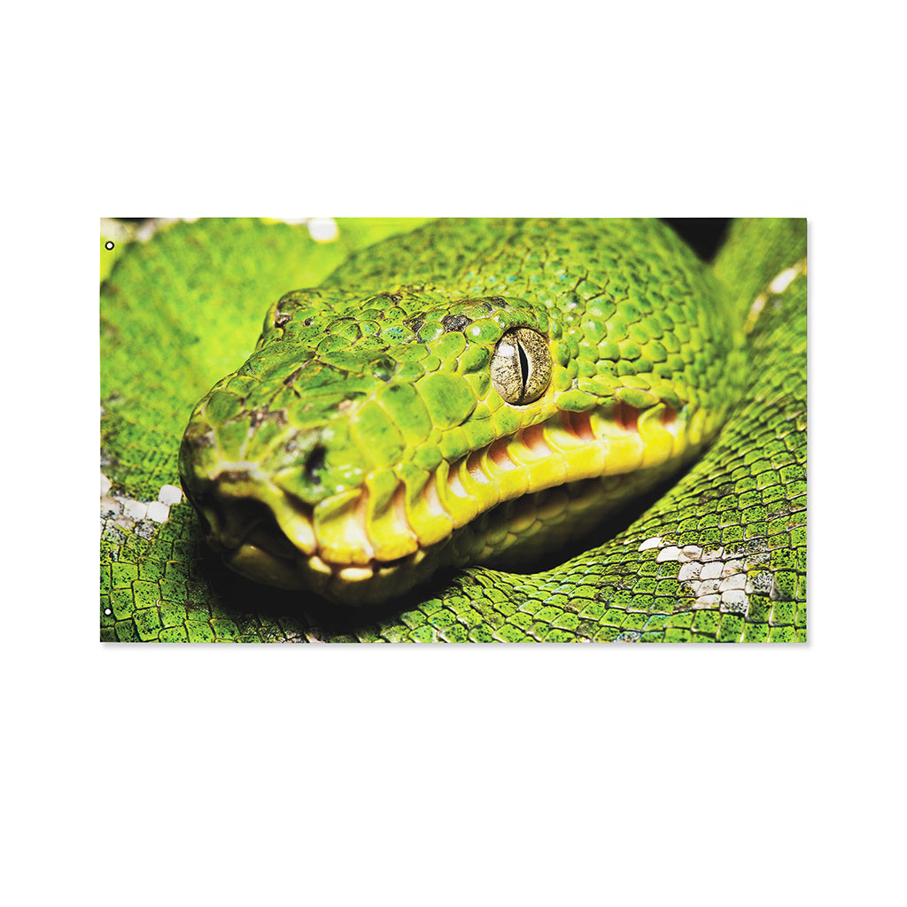 Emerald Tree Boa Snake Print Polyester Flag