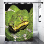 Emerald Tree Boa Snake Print Premium Shower Curtain