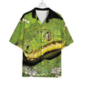 Emerald Tree Boa Snake Print Rayon Hawaiian Shirt