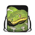 Emerald Tree Boa Snake Print Rectangular Crossbody Bag