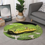 Emerald Tree Boa Snake Print Round Rug