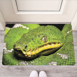 Emerald Tree Boa Snake Print Rubber Doormat