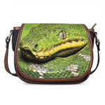 Emerald Tree Boa Snake Print Saddle Bag