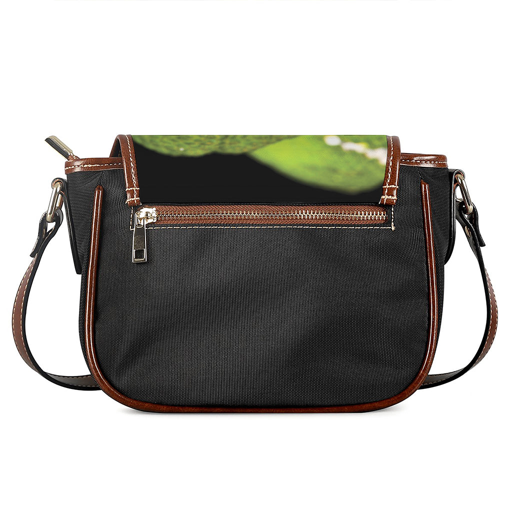 Emerald Tree Boa Snake Print Saddle Bag
