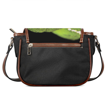 Emerald Tree Boa Snake Print Saddle Bag