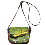 Emerald Tree Boa Snake Print Saddle Bag