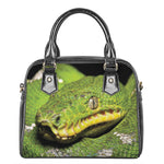Emerald Tree Boa Snake Print Shoulder Handbag