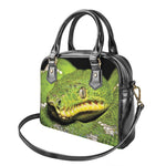 Emerald Tree Boa Snake Print Shoulder Handbag