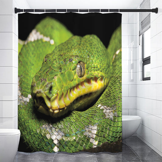 Emerald Tree Boa Snake Print Shower Curtain
