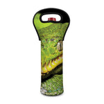 Emerald Tree Boa Snake Print Single Neoprene Wine Tote