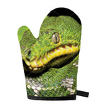 Emerald Tree Boa Snake Print Single Oven Mitt