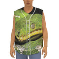 Emerald Tree Boa Snake Print Sleeveless Baseball Jersey
