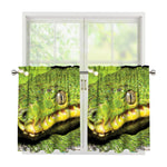 Emerald Tree Boa Snake Print Tier Curtains