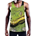 Emerald Tree Boa Snake Print Men's Workout Tank Top