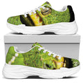 Emerald Tree Boa Snake Print White Chunky Shoes