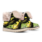 Emerald Tree Boa Snake Print Winter Boots