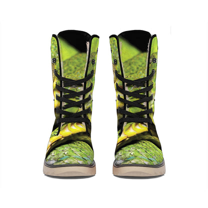 Emerald Tree Boa Snake Print Winter Boots