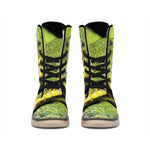 Emerald Tree Boa Snake Print Winter Boots