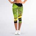 Emerald Tree Boa Snake Print Women's Capri Leggings