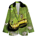 Emerald Tree Boa Snake Print Women's Cotton Blazer