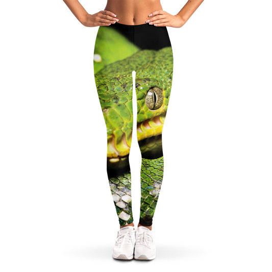 Emerald Tree Boa Snake Print Women's Leggings