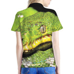 Emerald Tree Boa Snake Print Women's Polo Shirt