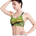 Emerald Tree Boa Snake Print Women's Sports Bra