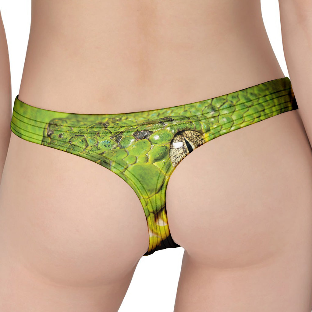 Emerald Tree Boa Snake Print Women's Thong