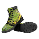 Emerald Tree Boa Snake Print Work Boots