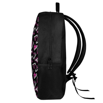 Emo Shoes Pattern Print 17 Inch Backpack