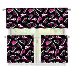 Emo Shoes Pattern Print 3 Piece Kitchen Curtains