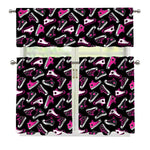 Emo Shoes Pattern Print 3 Piece Kitchen Curtains