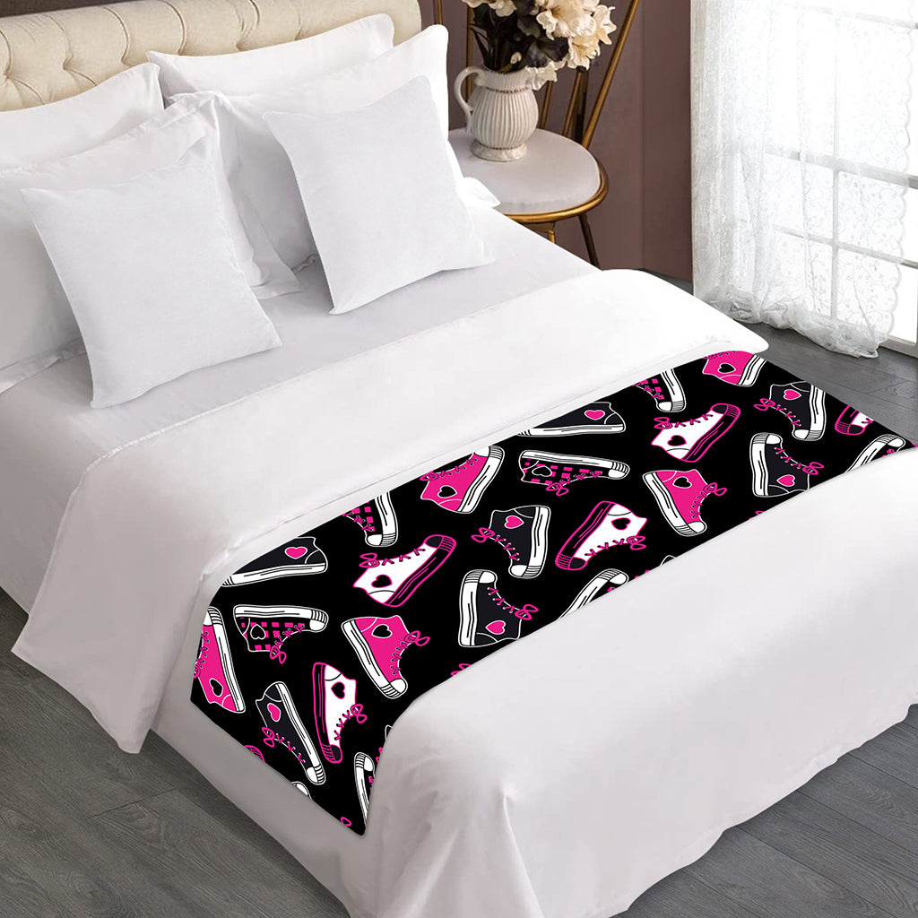 Emo Shoes Pattern Print Bed Runner