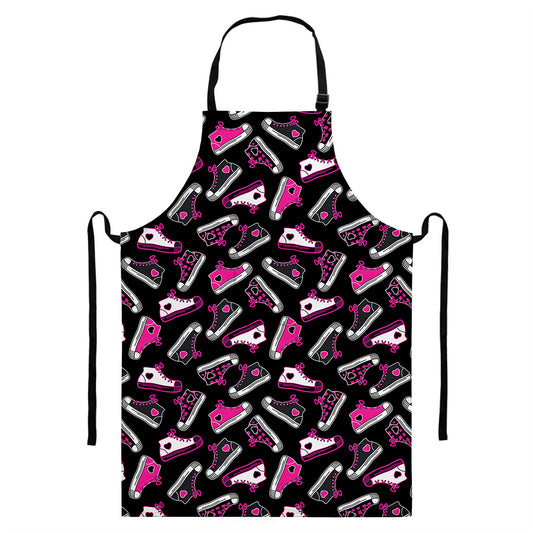Emo Shoes Pattern Print Bib Apron With Pocket