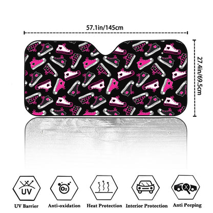 Emo Shoes Pattern Print Car Windshield Sun Shade