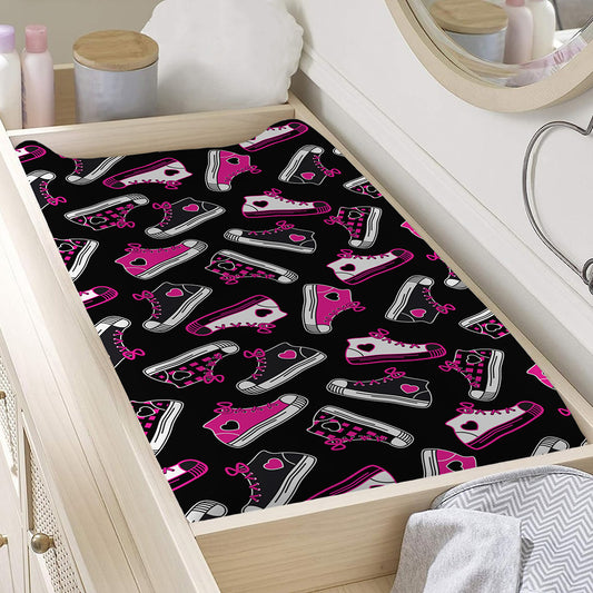 Emo Shoes Pattern Print Changing Pad Cover