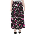 Emo Shoes Pattern Print Chiffon Maxi Skirt