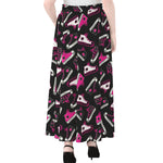Emo Shoes Pattern Print Chiffon Maxi Skirt