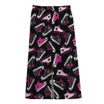 Emo Shoes Pattern Print Cotton Front Slit Maxi Skirt