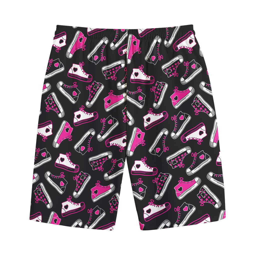 Emo Shoes Pattern Print Cotton Shorts