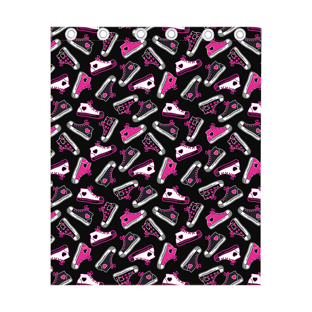 Emo Shoes Pattern Print Curtain